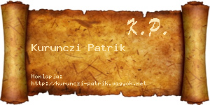 Kurunczi Patrik névjegykártya