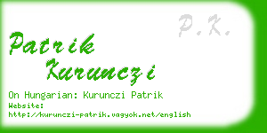 patrik kurunczi business card